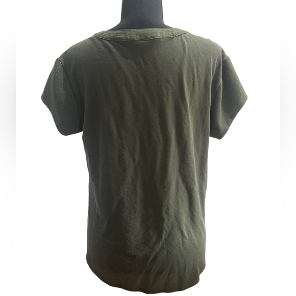 Misia Army Green Short Sleeve Blouse - Picture 3 of 7